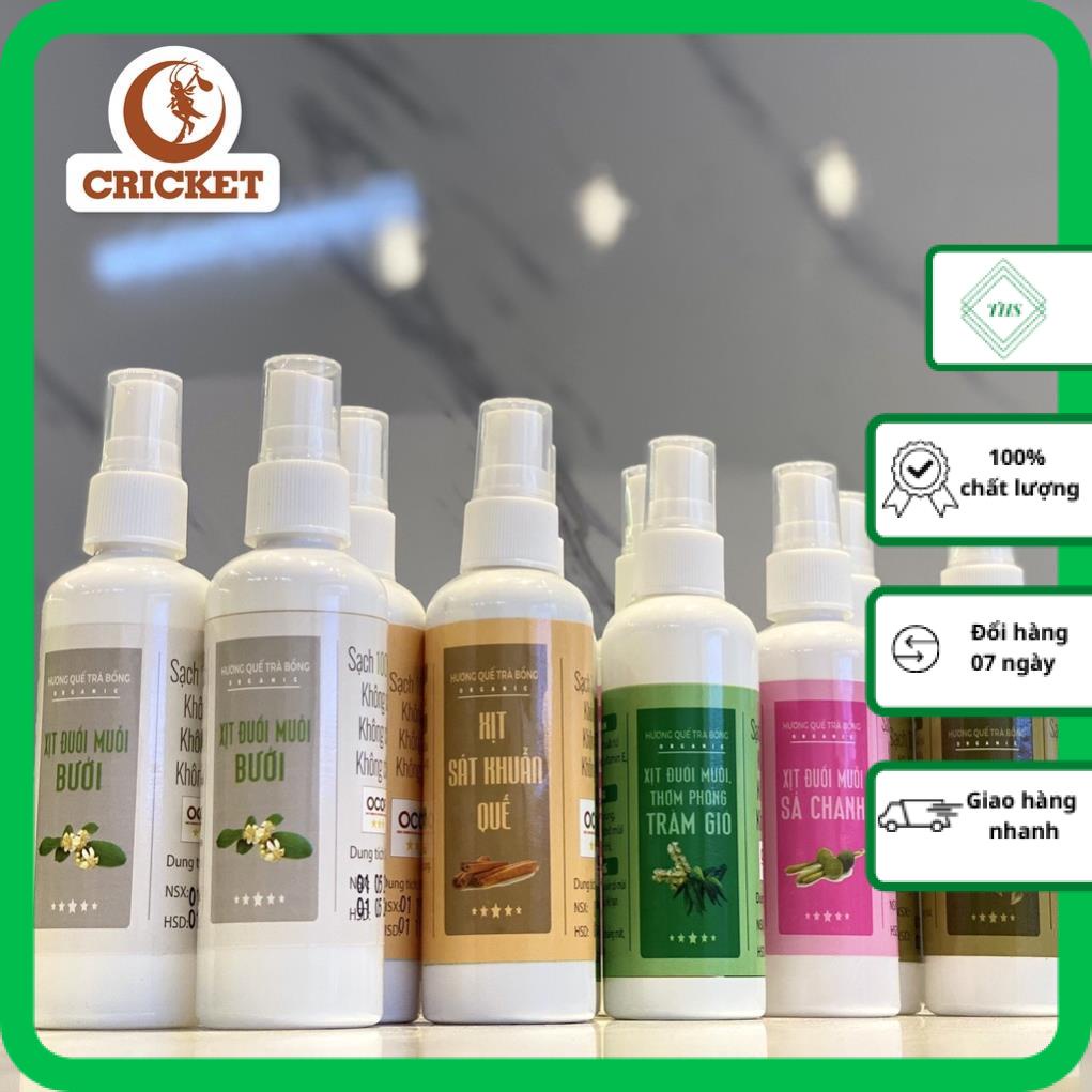 Bình Xịt Tinh Dầu Đuổi Muỗi Quế, Sả Chanh, Bưởi, Khuynh Diệp, Dầu Tràm Chai 100ml Thơm Phòng, Ngủ Ngon