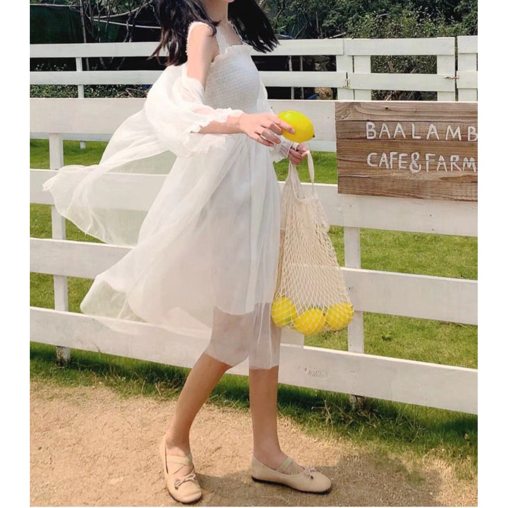 Áo Khoác Voan Mỏng Form Rộng Nhún Tay Bèo C1095 | BigBuy360 - bigbuy360.vn