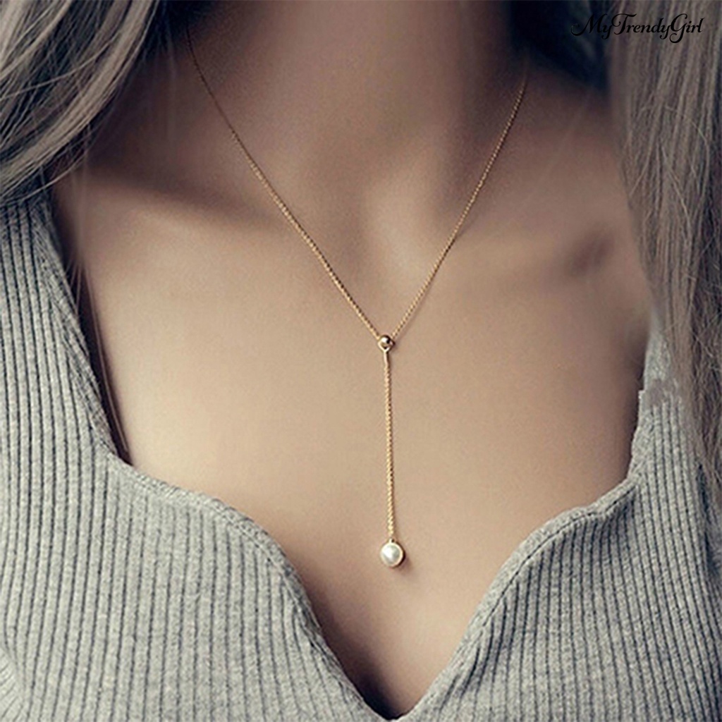 Dây chuyền mặt ngọc trai nhân tạo tinh xảo thời trang cho nữ