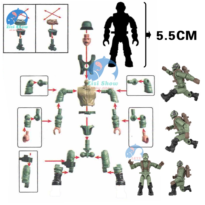 Mô Hình Lắp Ráp Nhân Vật Cảnh Sát SWAT Mega Set 2