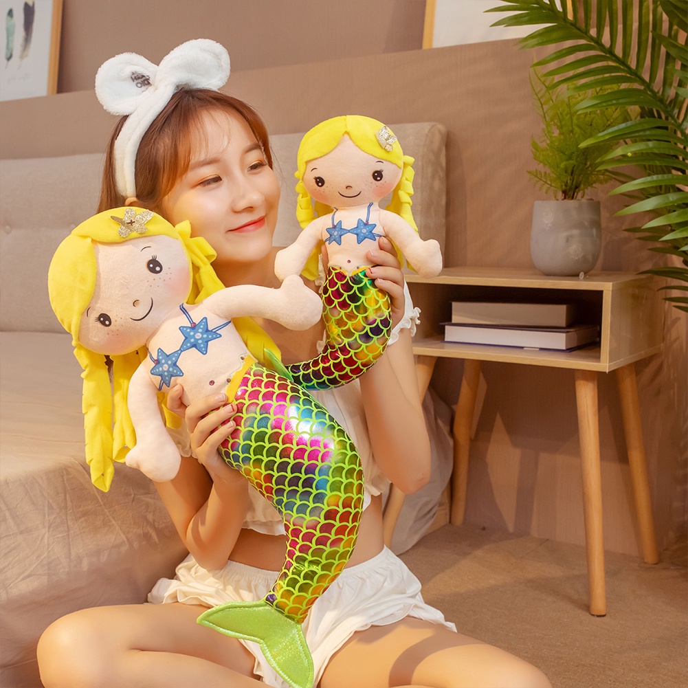 Set 3 gối ôm hình nàng tiên cá mini 30cm dễ thương cho bé