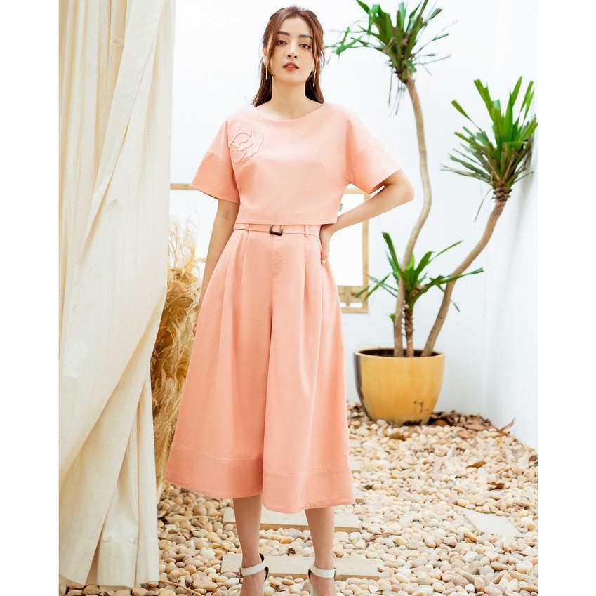 Áo Sơ mi cổ tròn, tay nối, đính hoa Emspo SMS2630