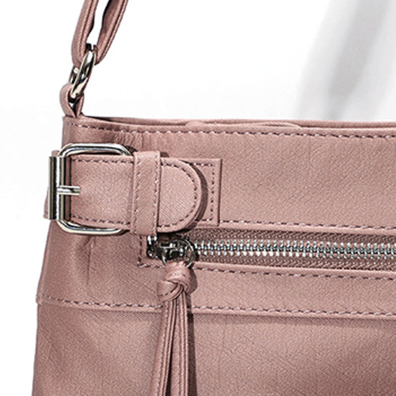 Túi Da PU Đeo Chéo Nhiều Ngăn Có Khóa Kéo Dành Cho Nữ