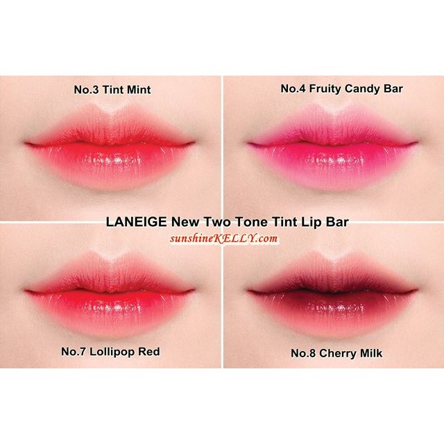 Son hai tông màu phiên bản 2017 LANEIGE Two Tone Tint Lip Bar #No.8 Cherry Milk