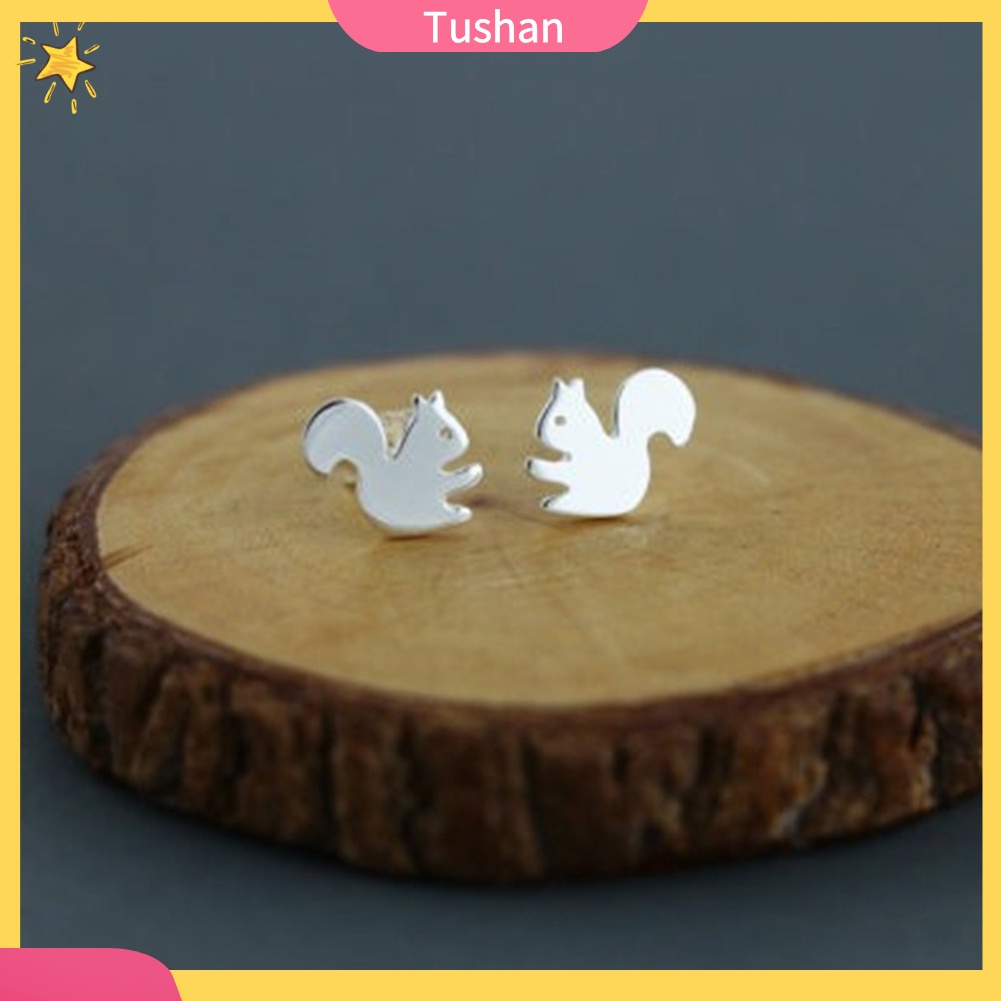 TUSH Fashion Women Squirrel Animal Shape Ear Stud Earrings Jewelry Birthday Gift
