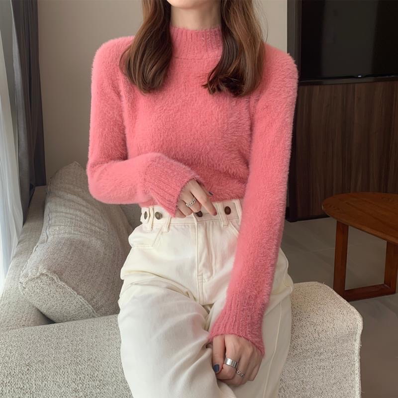 Áo len lông thỏ mỏng nhẹ siêu ấm, áo nữ mùa đông đáng yêu