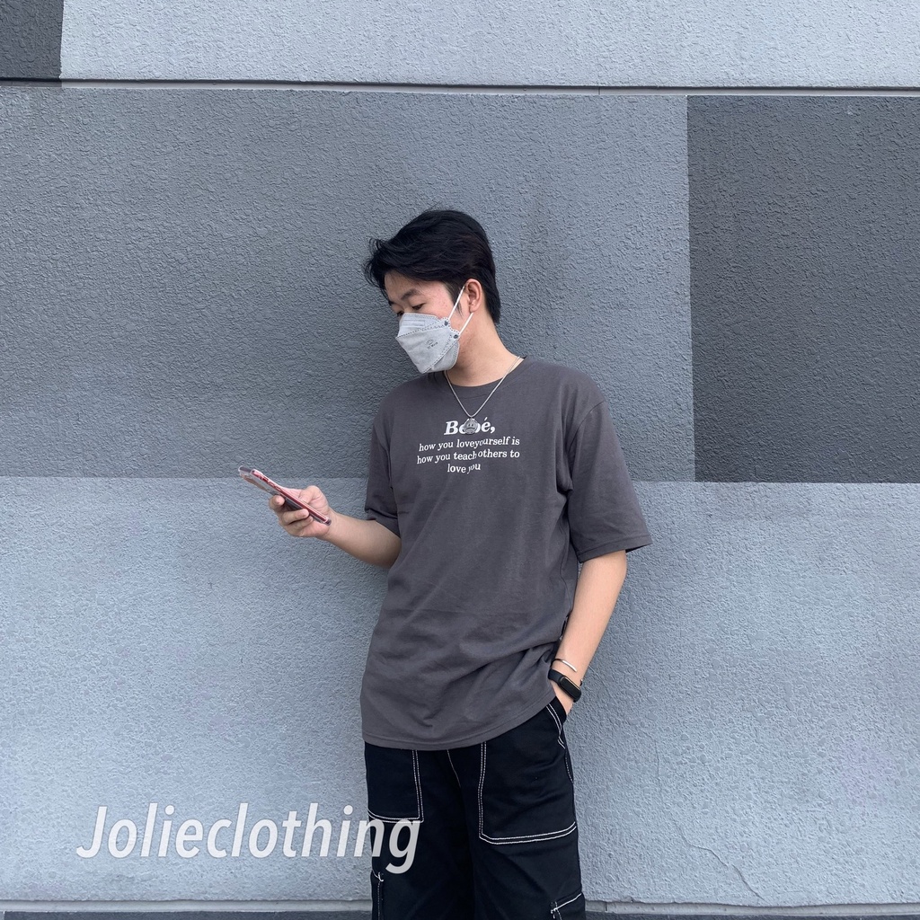 Áo thun nam nữ tay ngắn, dáng unisex chất liệu cotton form rộng nhiều màu in chữ be bé