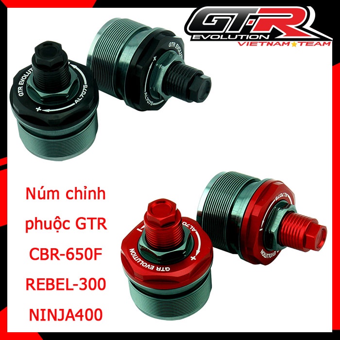 [Chính hãng] Núm chỉnh phuộc GTR CBR650F REBEL300 NINJA400 CL300 CL500