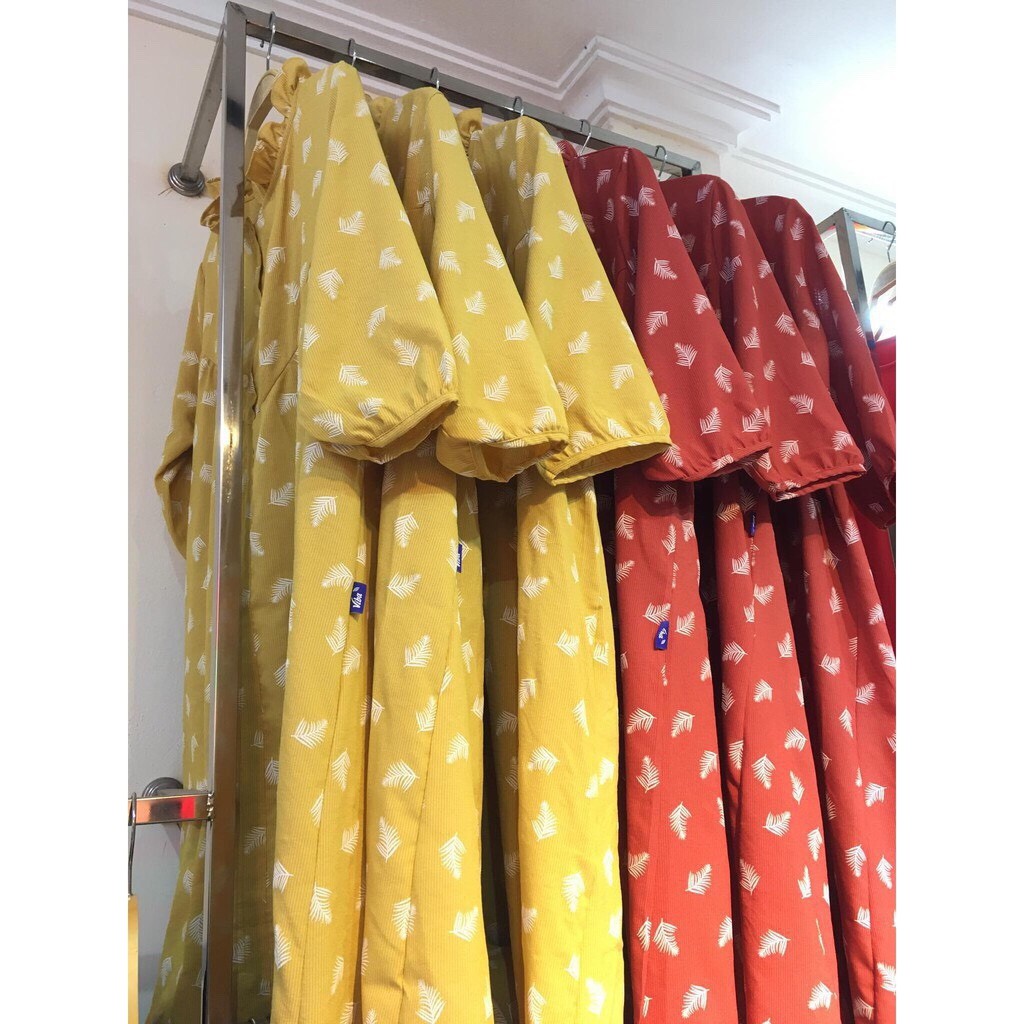 [Bigsize 85kg ]Váy bầu công sở - đầm bầu đẹp *freeship* đầm bầu mùa hè họa tiết cam trẻ trung váy sau sinh