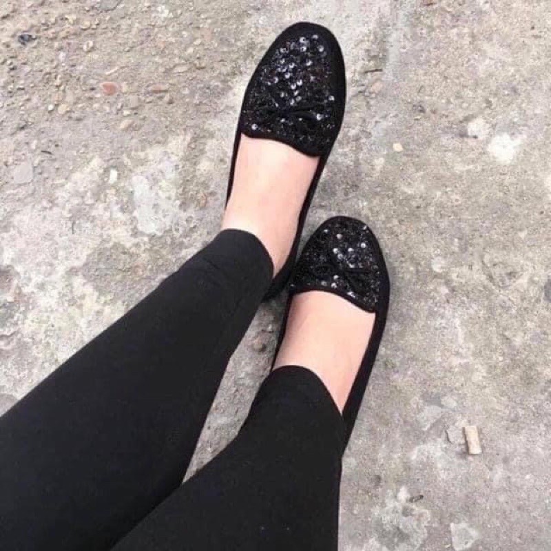 Giày bệt nữ mũi đính đá kim sa dáng búp bê ôm chân hàng chuẩn Thái Lan | BigBuy360 - bigbuy360.vn