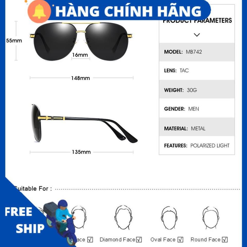 ❌FULLBOX HÃNG❌KÍNH MÁT NAM MB2 ITALIA CAO CẤP CỰC MEN 747 GỌNG ĐEN TRÒNG POLARIZED UV400 CHÓNG CHÓI HOT TREND | BigBuy360 - bigbuy360.vn