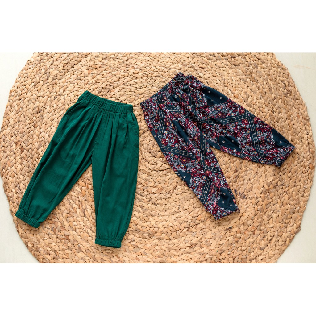 [LITTLE PINK] Summer comfy pants - Quần thô lanh bo gấu bé gái