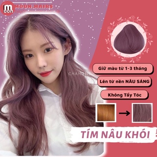 Thuốc nhuộm tóc TÍM NÂU KHÓI | TÍM KHÓI | Tặng Vitamin E dưỡng tóc, bao tay nhuộm, mũ trùm tóc