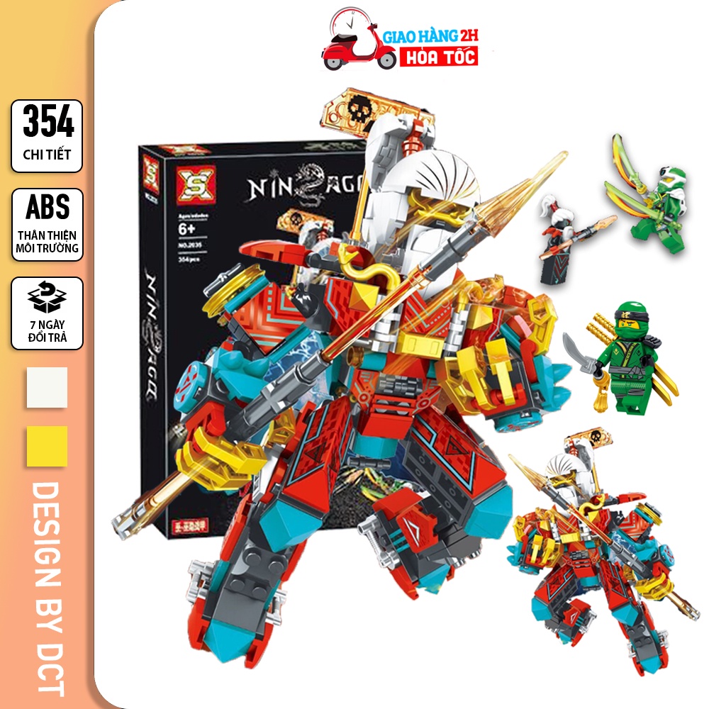 Đồ chơi lego Ninjago Chiến Thần Gió 354CT, lego Ninja biến hình kèm nhân vật ninja