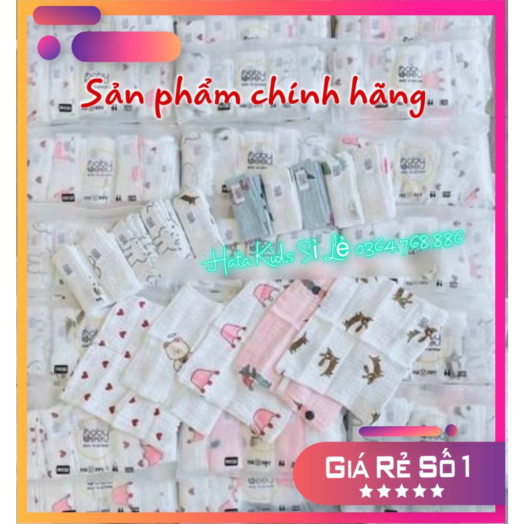 Set 5 khăn xô sữa BABY BEE - Khăn xô sữa Organic cao cấp cho bé -BB001