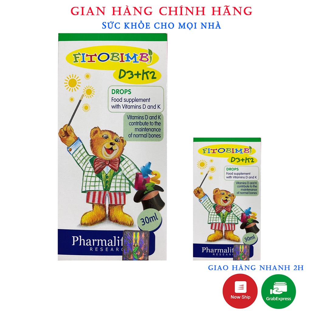 Fitobimbi D3+K2.Bổ Sung Vitamin D3K2 Giúp Xương Răng Chắc Khỏe,Giảm Còi Xương