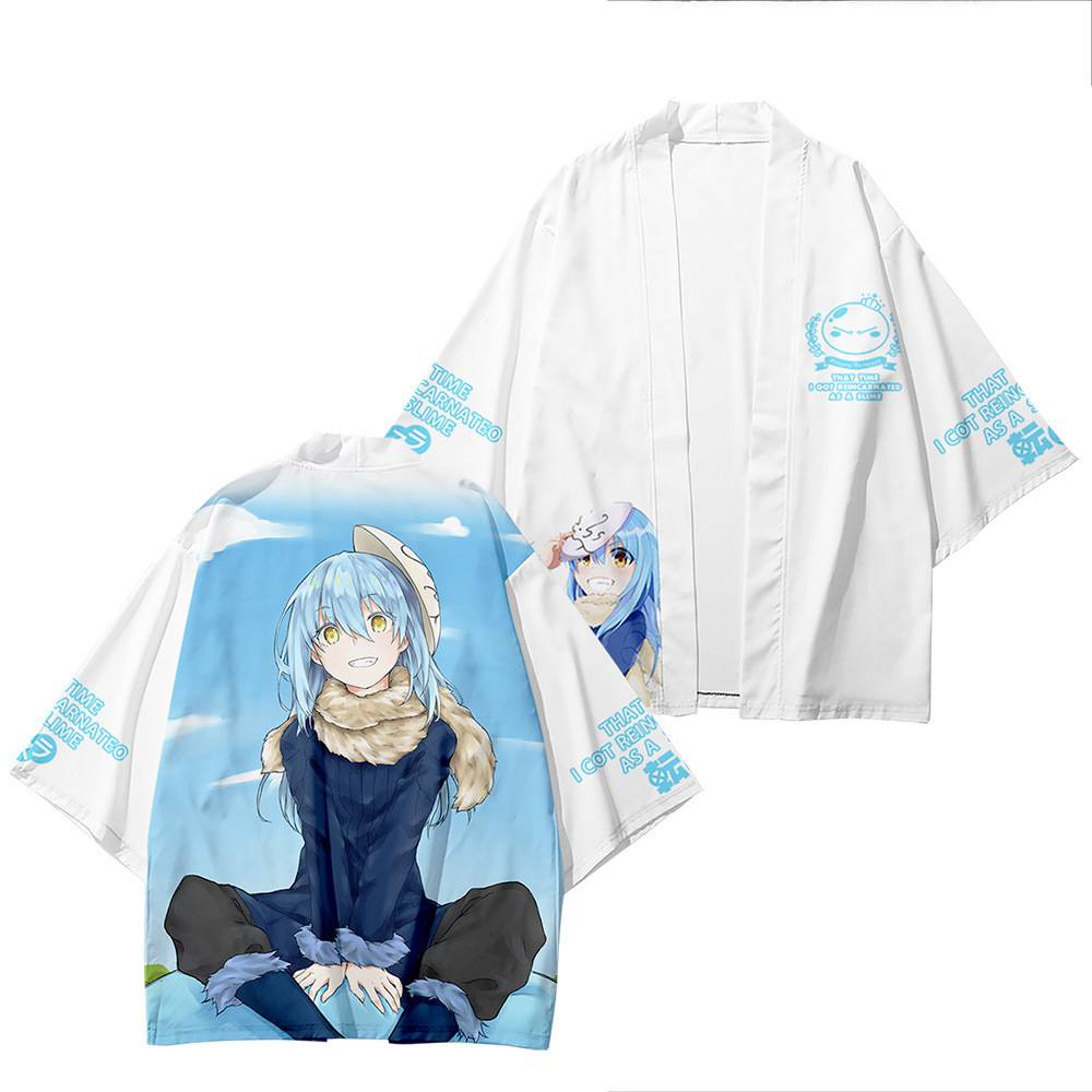 Bh1 Anime Kimono That Time I Got Reincarnated as a Slime Haori Áo Khoác Ngoài Rimuru Tempest hb1