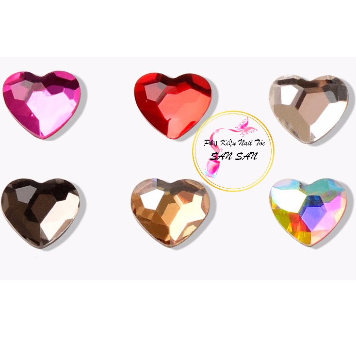 (Ảnh Thật) Set 5 viên Đá Tim Mini Trang Trí Móng