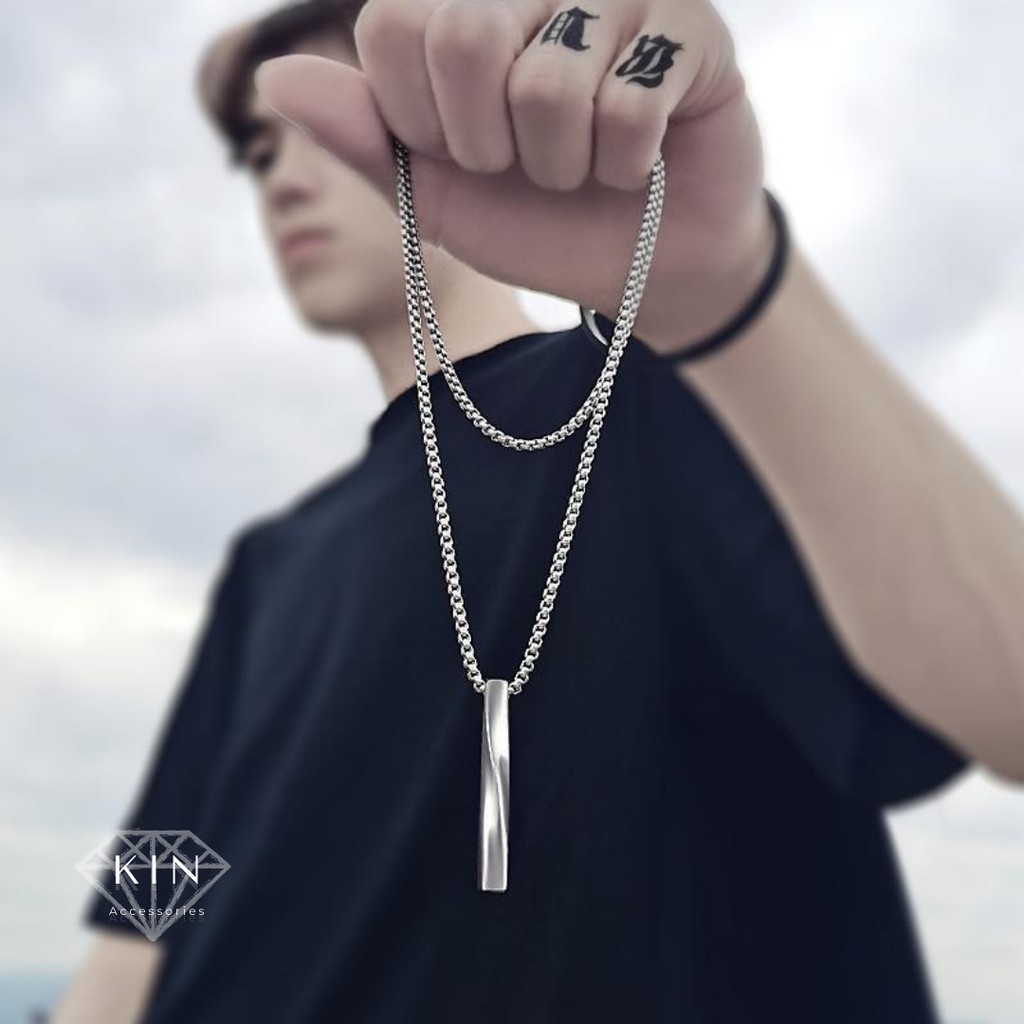 Dây chuyền Xoắn Ôc Spirial, Dây chuyền Nam Vintage, Trang sức Bạc 925, Vòng cổ Retro by [KIIN Accessories]