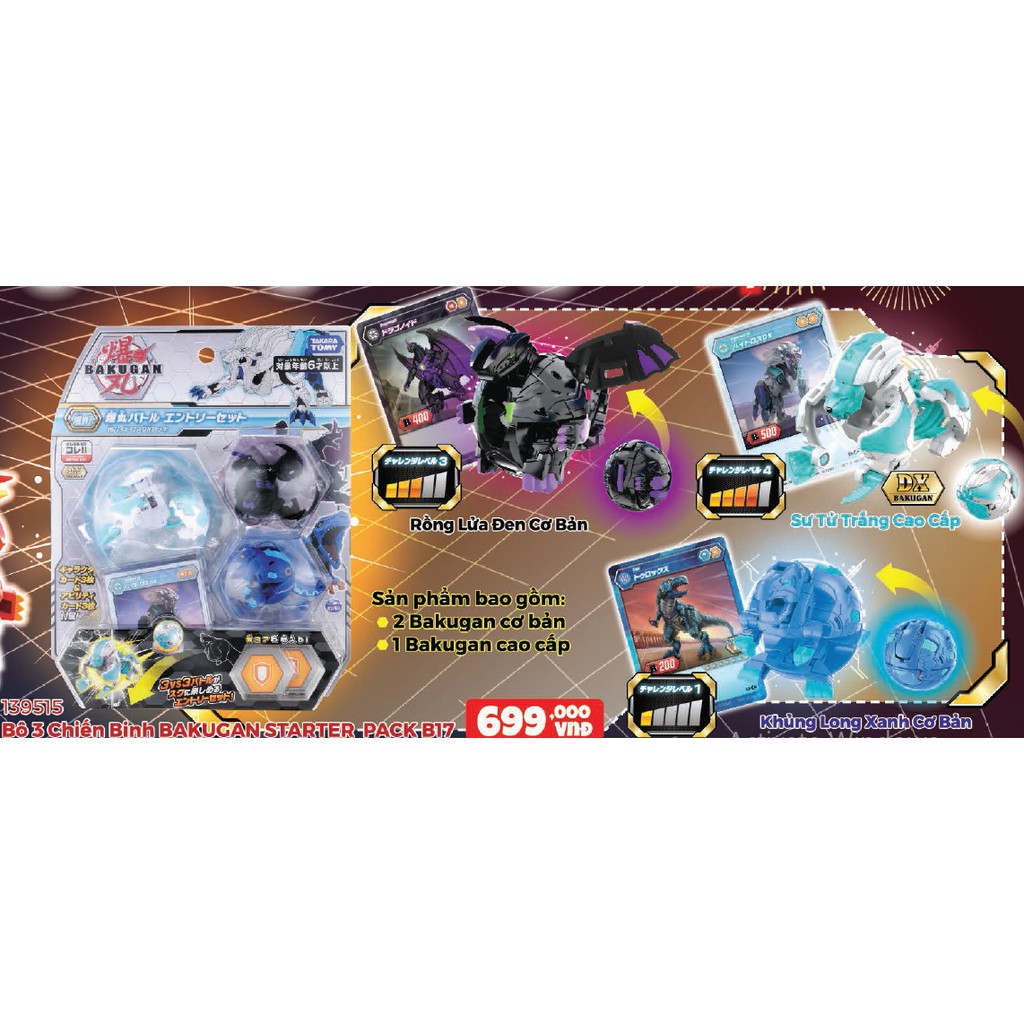 BAKUGAN - Bộ 3 Chiến Binh Bakugan Starter Pack B17 139515