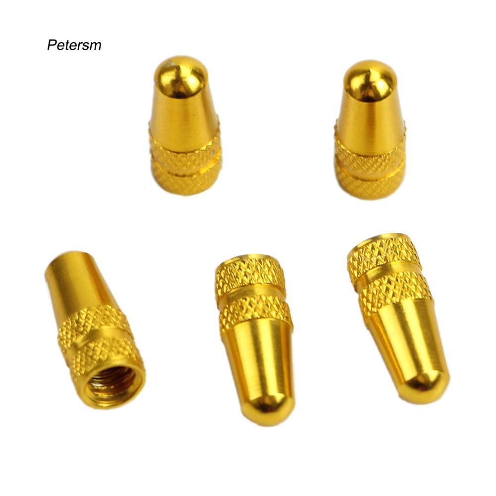 5 đầu van chống bụi bằng hợp kim nhôm mạ màu cho xe đạp kích thước 1.7cm x 0.5cm x 0.2cm