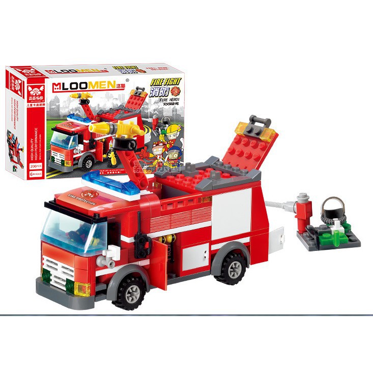 Lego xe cứu hỏa 206 chi tiết SP003270