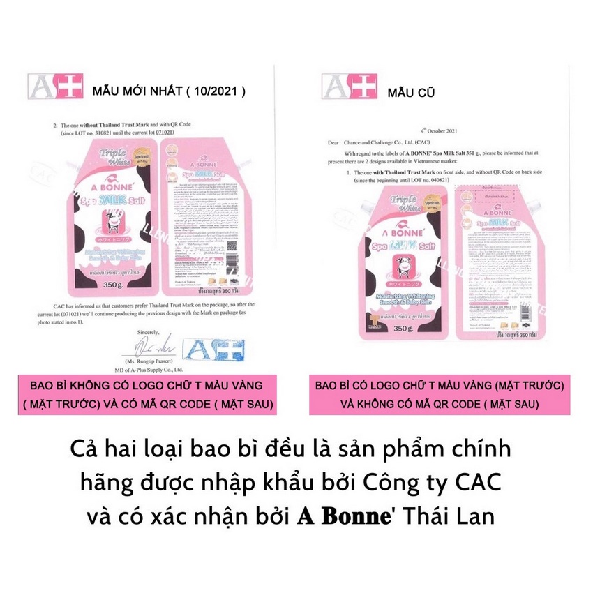 Muối tắm sữa bò tẩy tế bào chết A Bonne Spa Milk Salt Thái Lan 350gr DANA