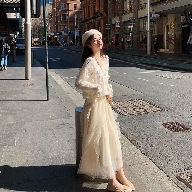 Áo khoác cardigan dệt kim dáng rộng phong cách Hàn Quốc thời trang xuân thu cho nữ