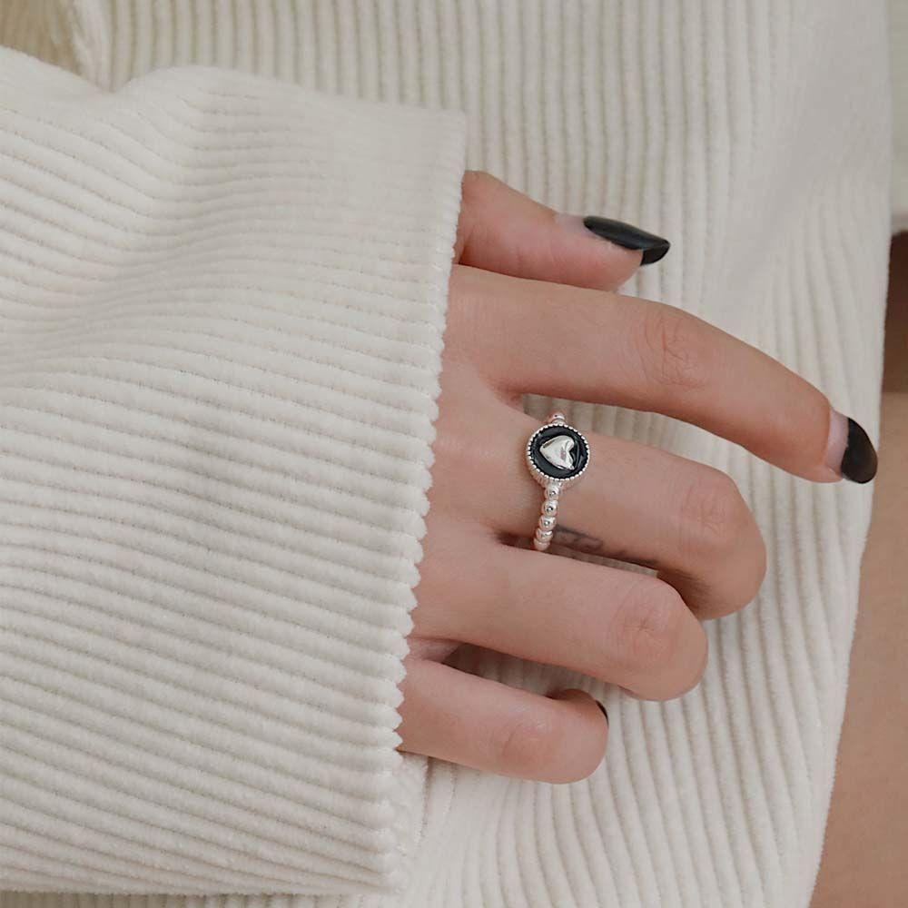 MXGOODS Nhẫn Hình Trái Tim Phong Cách Hip Hop Cho Nữ