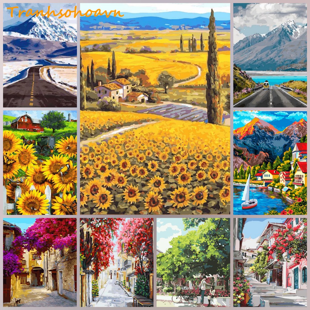 Tranh Sơn Dầu Số Hóa Phong Cảnh Tranhsohoavn Tự Tô Màu Treo Tường Ý Nghĩa Hàng Có Sẵn