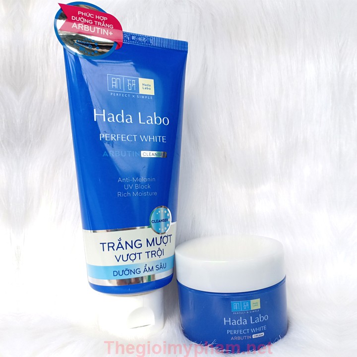 Kem Hada Labo Dưỡng Trắng Da 50g - Sữa Rửa Mặt Hada Labo 80g