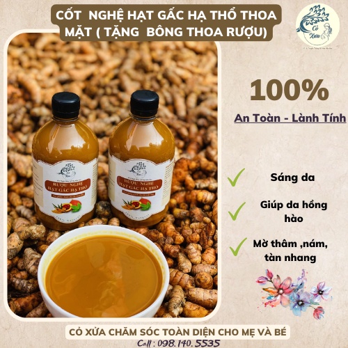 CỐT NGHỆ HẠT GẤC HẠ THỔ THOA MẶT ( TẶNG BÔNG THOA RƯỢU)