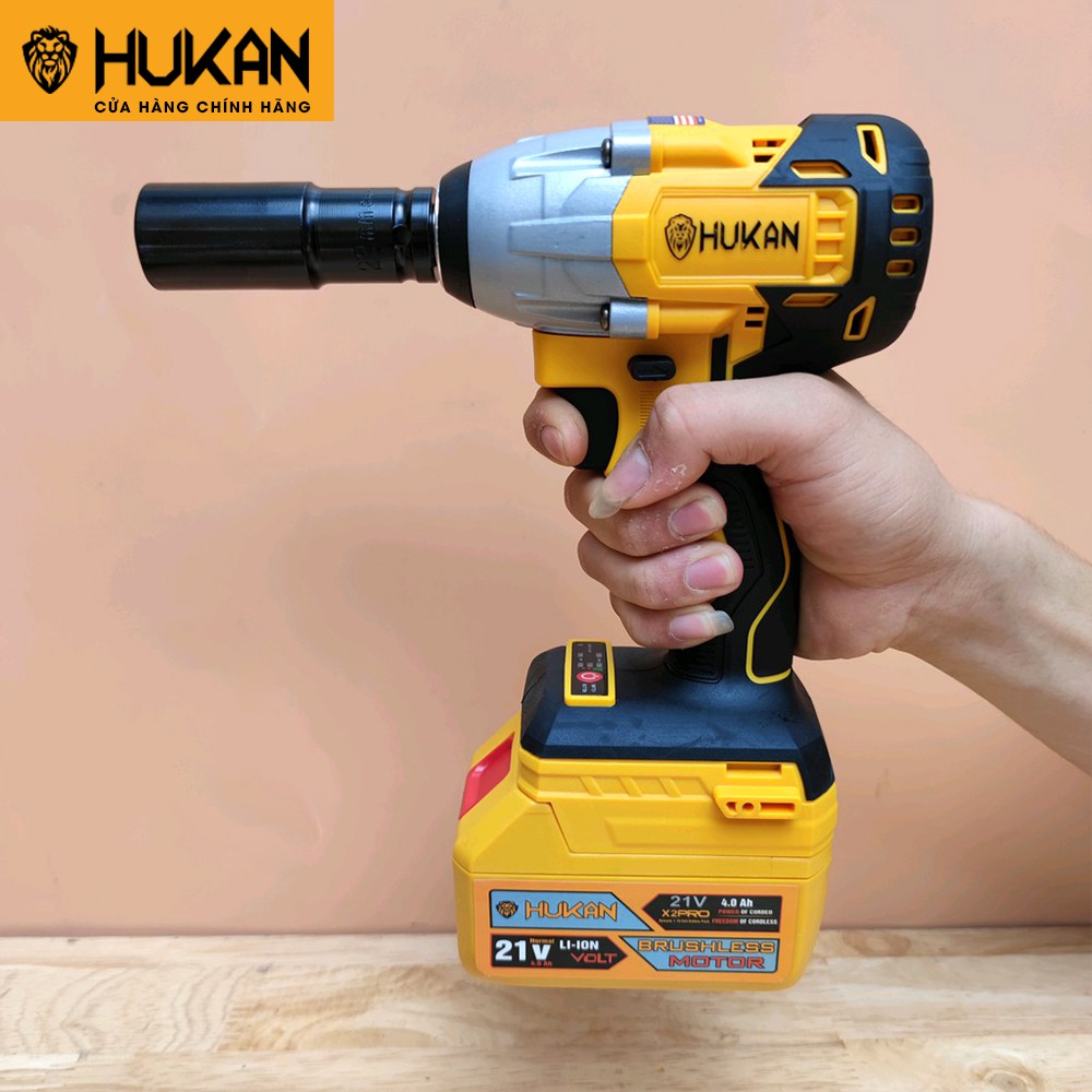 Máy siết bulong kiêm bắn vít HUKAN X2 Pro 868 không chổi than đi kèm bộ phụ kiện