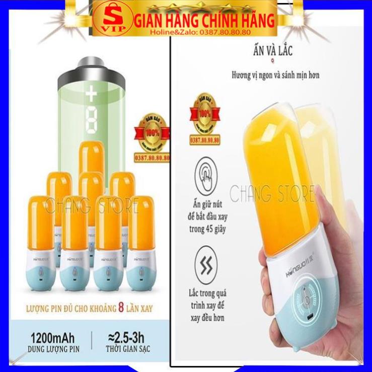 [ PHIÊN BẢN MỚI - 6 LƯỠI ] Máy xay sinh tố cầm tay mini sạc điện/ Máy xay cầm tay đa năng xay thịt, xay hoa quả Honguo