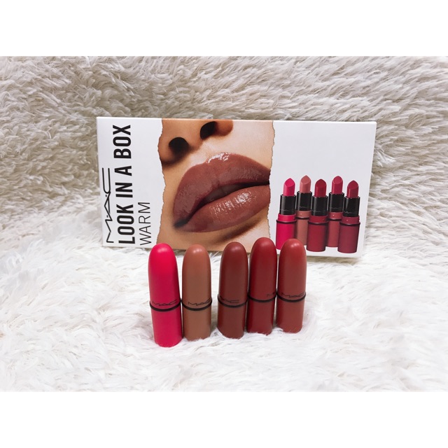 💋 Tách Set MAC Look in a box warm lipstick 5 thỏi.