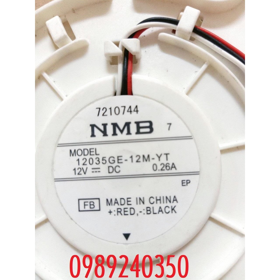 Quạt tủ lạnh SAMSUNG DC12V 0.26A 3 dây ĐK 12cm chính hãng