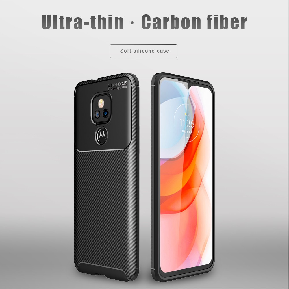 UFlaxe Ốp Lưng Điện Thoại Mềm Motorola Moto G Play 2021 Moto G 5G Plus Moto G Stylus Fast Power Sợi Cacbon Siêu Mỏng Chống Sốc JK