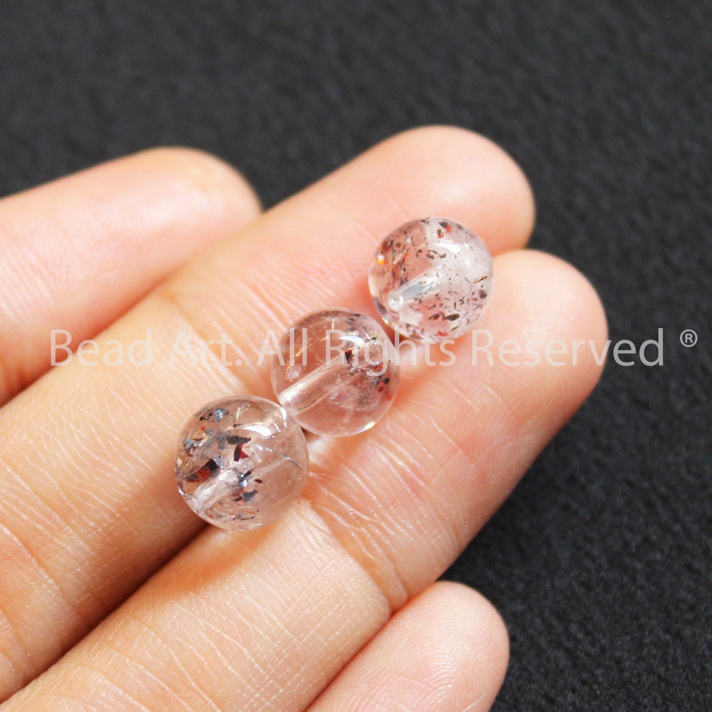 8MM Đá Super Seven, Đá Thông Thái Xanh Đen Cam AAA, Phối Vòng Tay Phong Thuỷ, Chuỗi Hạt S50 - Bead Art