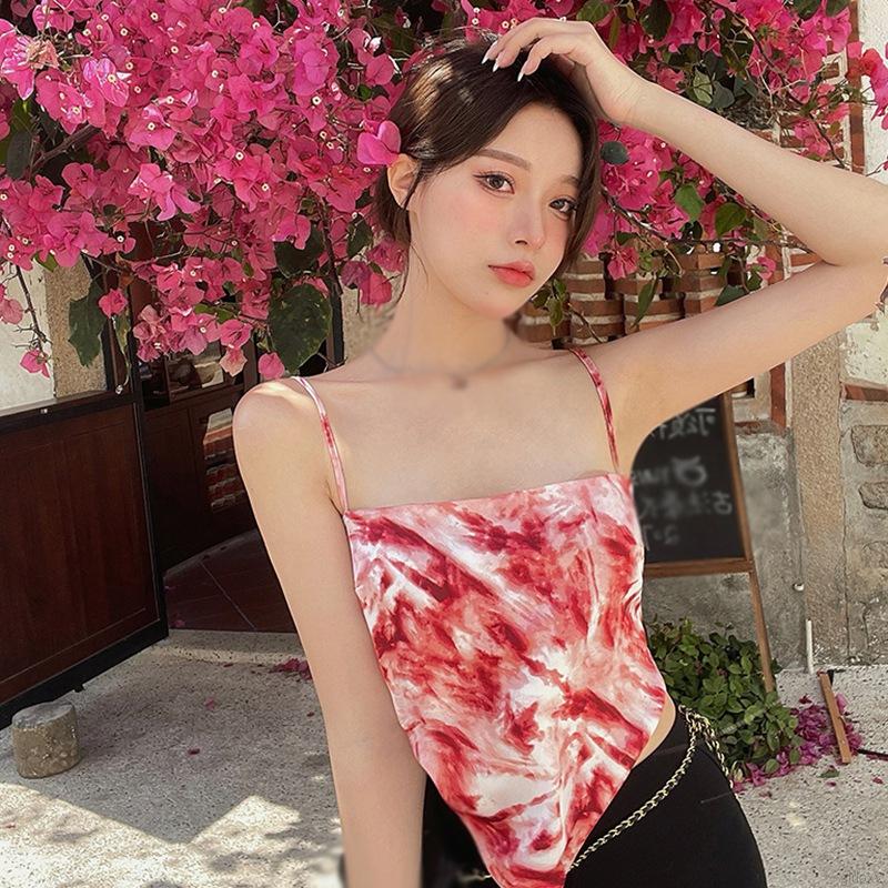 Áo croptop hoạ tiết in thiết kế hở lưng quyến rũ