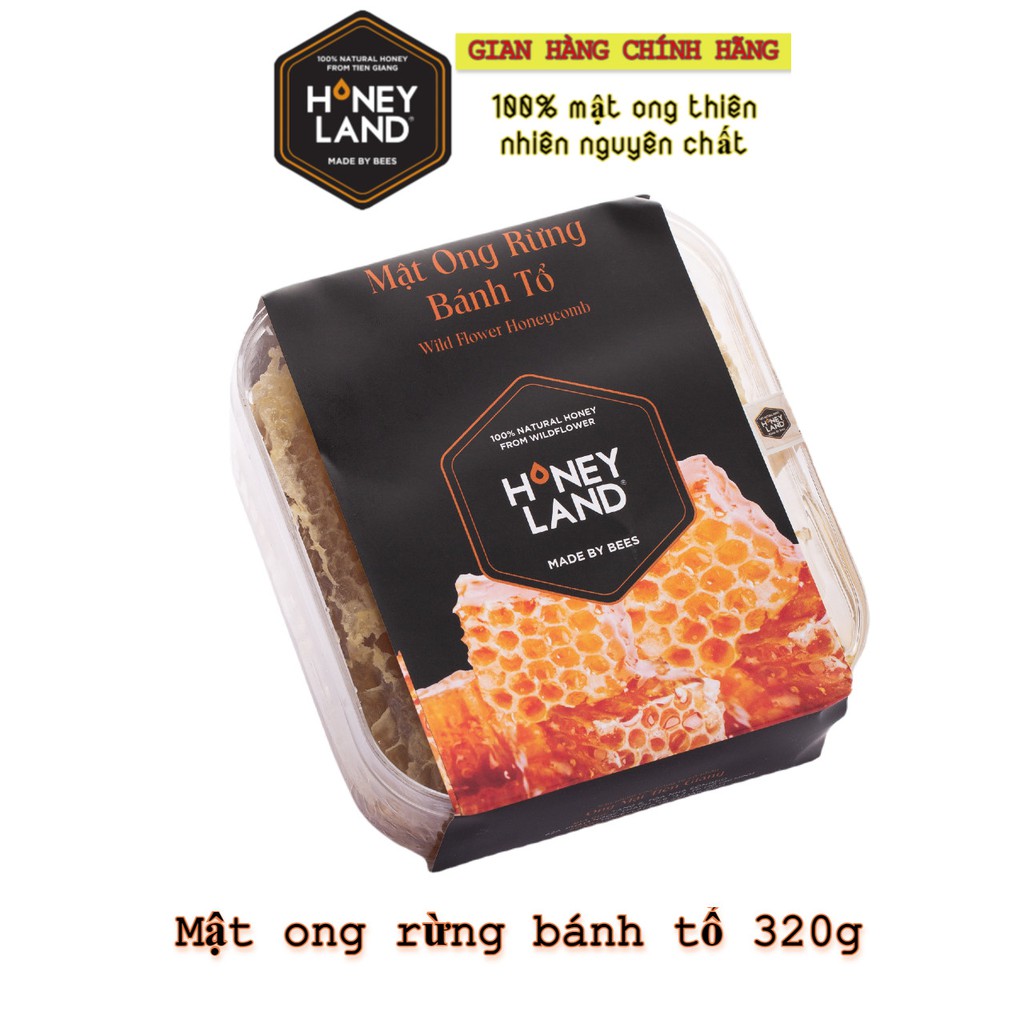 Mật ong rừng nguyên chất Bánh Tổ HONEYLAND 320g mật ong thiên nhiên nguyên chất