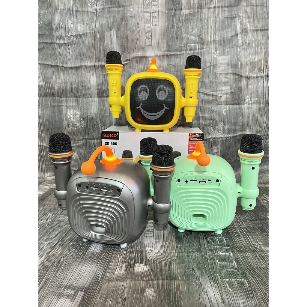 Mic hát karaoke bluetooth, loa karaoke 2 mic SD-506 , hàng loại 1bọc nhựa abs thiết kế đẹp
