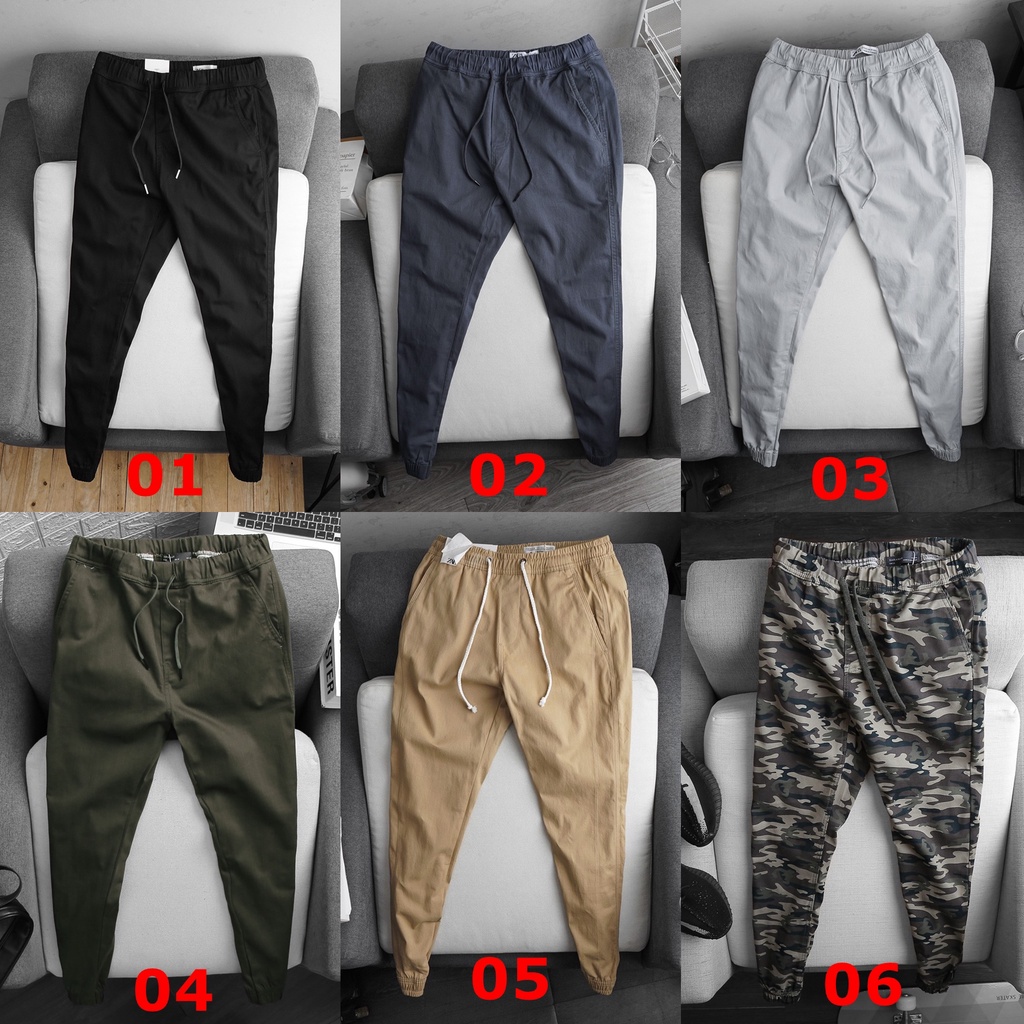 ●♛☌Quần Jogger Kaki Trơn Zara Nam Nữ Cao Cấp Unisex Chất Dày Co Giãn Full Tem Mạc