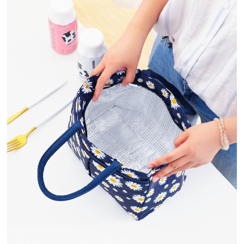 Túi giữ nhiệt đựng cơm, túi đựng hộp cơm văn phòng có quai xách vải không thấm nước SUZUKO BAGS TD03