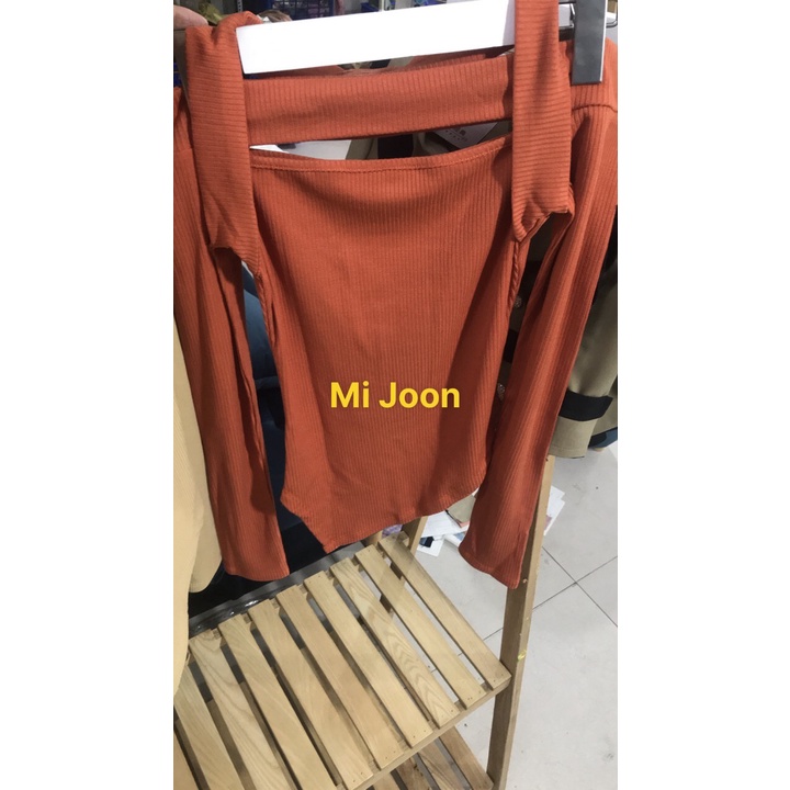 [ MI JOON ] Áo Thun Kiểu trễ Vai Dáng Ôm body khoét ngực sexy , chất bo gân cotton 100% co giãn 4c vải mát [S153]