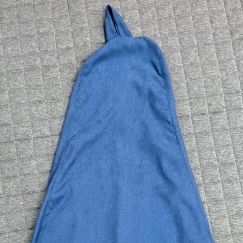 Vỏ Ghế Lười Hạt Xốp 3ii Home Hình Trái Lê Size L 100x120cm Màu Xanh Dương Vải Nhung Gân Cao Cấp