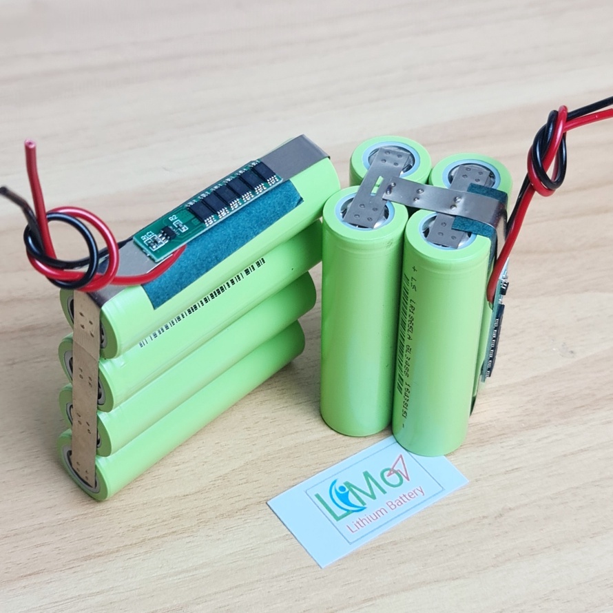 Khối pin 1S 3.7v - 4.2v 10.000mah  - 20A. Khối pin 1S dung lượng cao được đóng khối từ 4 cell 18650 + mạch 1s 20a