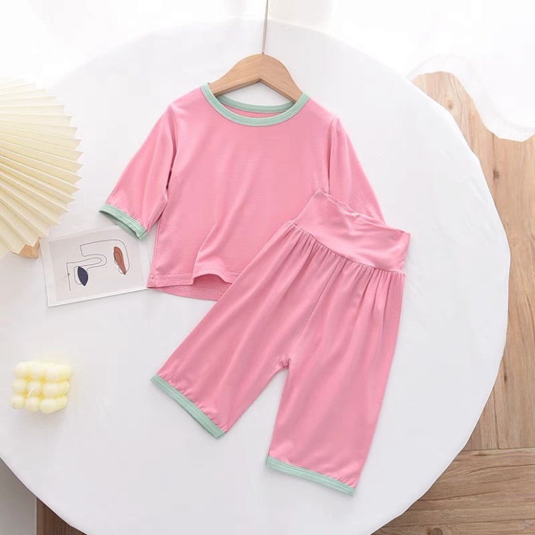 Bộ Quần Áo Trẻ Em AF KID Lửng Trơn Nhiều Màu Cho Bé Chất Thun Lạnh Siêu Mềm Mịn Mát