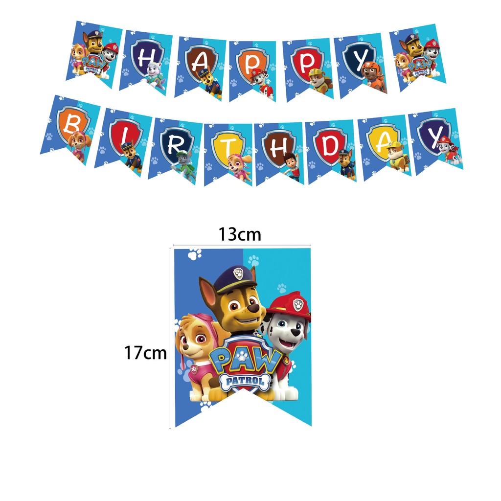 Paw Patrol Set Phụ Kiện Trang Trí Bánh Kem Chủ Đề Chú Chó Cứu Hộ Dễ Thương