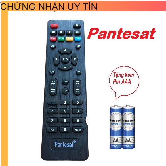 Điều khiển Pantesat - Tặng kèm pin - Remote đầu thu Pantesat loại tốt chất lượng cao