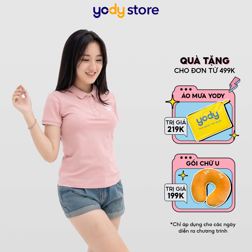 Áo Thun Polo Nữ Chính Hãng YODY Áo Phông Nữ Có Cổ Tay Ngắn Thêu Ngực - APN3930